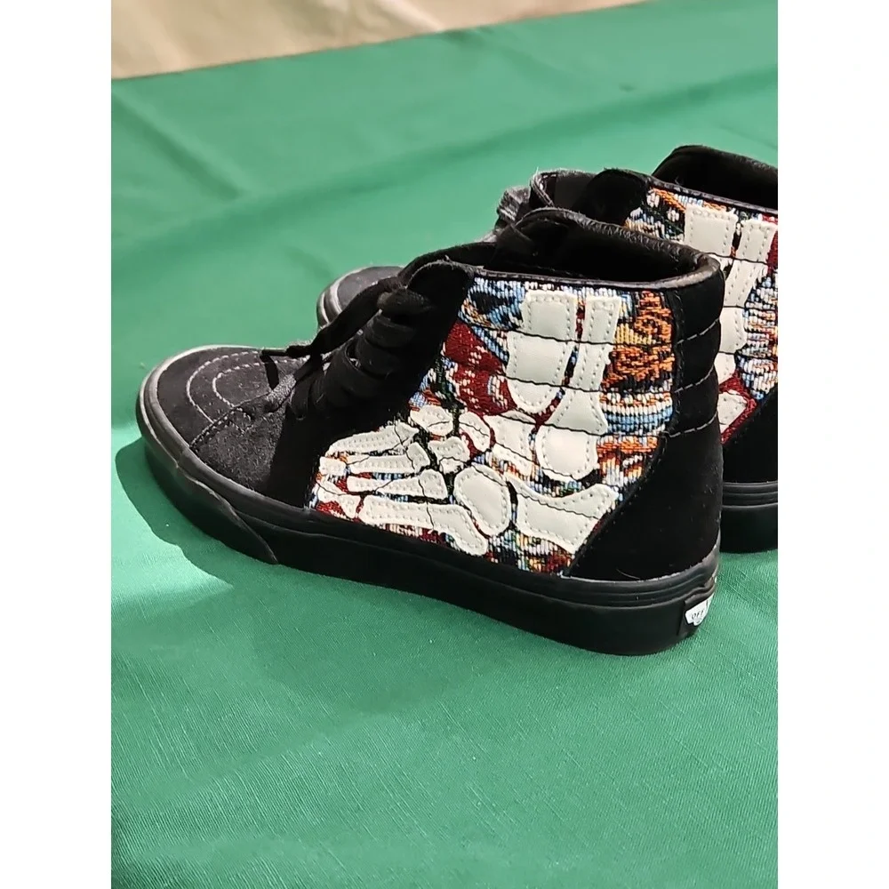 Vans OTW Sk8-Hi HAZY‎ BONES Applied 3D Black White Skate Shoes Mens Size 4 Youth